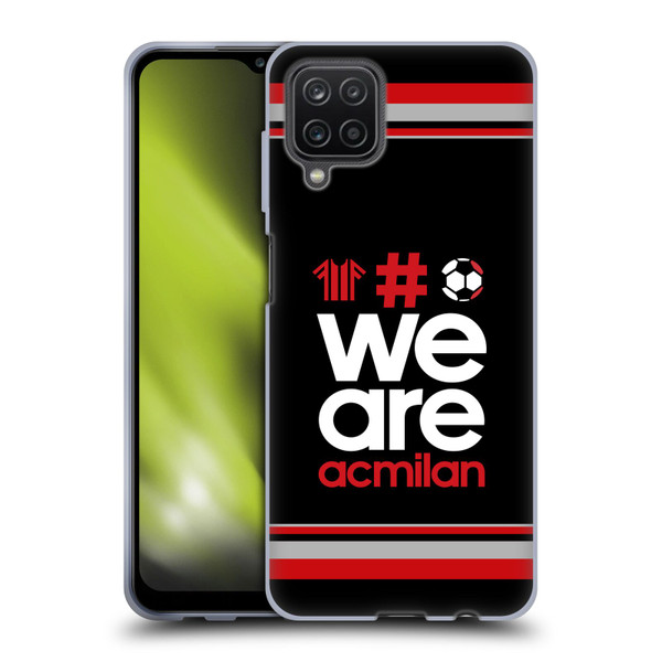 AC Milan Crest Stripes 2 Soft Gel Case for Samsung Galaxy A12 (2020)