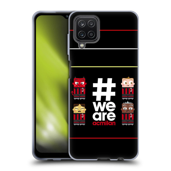 AC Milan Crest Stripes 3 Soft Gel Case for Samsung Galaxy A12 (2020)