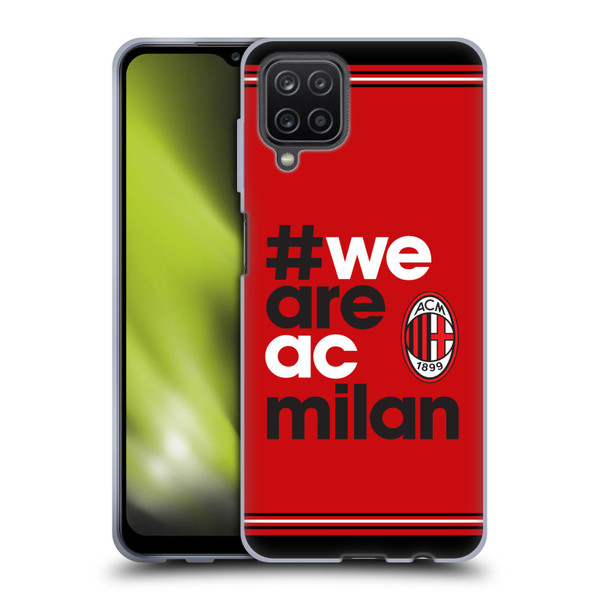 AC Milan Crest Stripes Soft Gel Case for Samsung Galaxy A12 (2020)