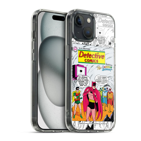 Batman DC Comics Iconic Comic Book Costumes Rainbow Soft Gel Case for Apple iPhone 15 & MagSafe
