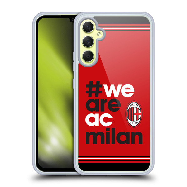 AC Milan Crest Stripes Soft Gel Case for Samsung Galaxy A34 5G