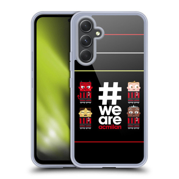 AC Milan Crest Stripes 3 Soft Gel Case for Samsung Galaxy A54 5G