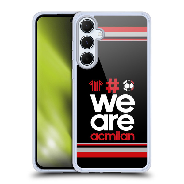 AC Milan Crest Stripes 2 Soft Gel Case for Samsung Galaxy A55 5G