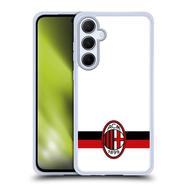 AC Milan Crest White Soft Gel Case for Samsung Galaxy A55 5G