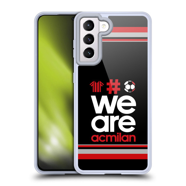AC Milan Crest Stripes 2 Soft Gel Case for Samsung Galaxy S21 5G & MagSafe