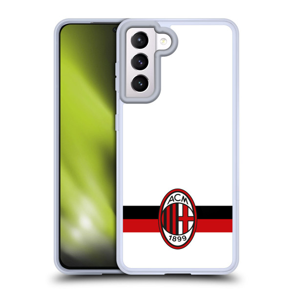 AC Milan Crest White Soft Gel Case for Samsung Galaxy S21 5G & MagSafe