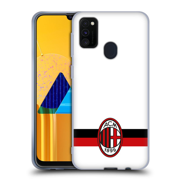 AC Milan Crest White Soft Gel Case for Samsung Galaxy M30s (2019)/M21 (2020)