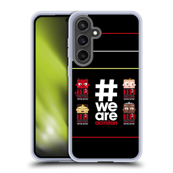 AC Milan Crest Stripes 3 Soft Gel Case for Samsung Galaxy S24 FE & MagSafe