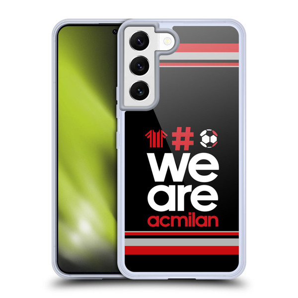 AC Milan Crest Stripes 2 Soft Gel Case for Samsung Galaxy S22 5G & MagSafe