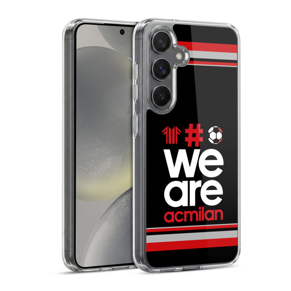 AC Milan Crest Stripes 2 Soft Gel Case for Samsung Galaxy S24 5G & MagSafe