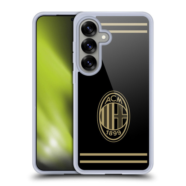 AC Milan Crest Black And Gold Soft Gel Case for Samsung Galaxy S25 & MagSafe