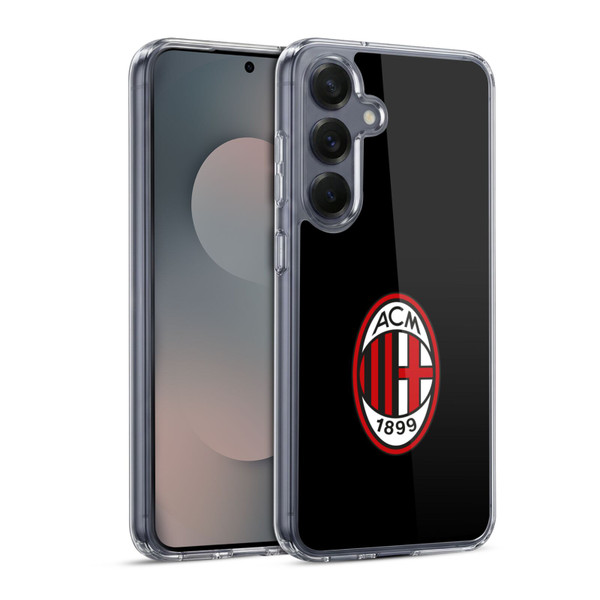 AC Milan Crest Full Colour Black Soft Gel Case for Samsung Galaxy S25 & MagSafe