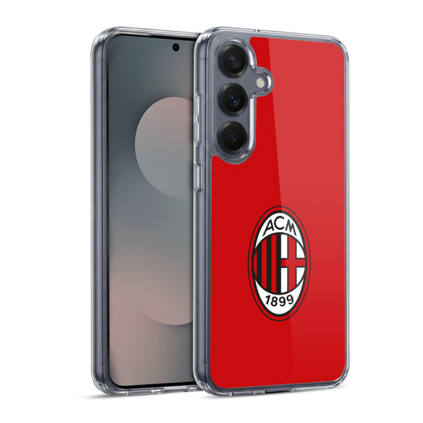 AC Milan Crest Full Colour Red Soft Gel Case for Samsung Galaxy S25 & MagSafe