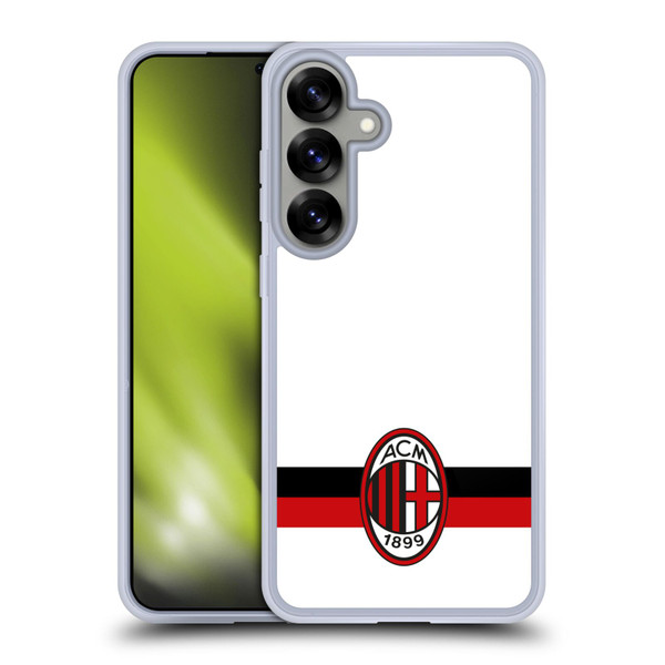 AC Milan Crest White Soft Gel Case for Samsung Galaxy S25+ & MagSafe