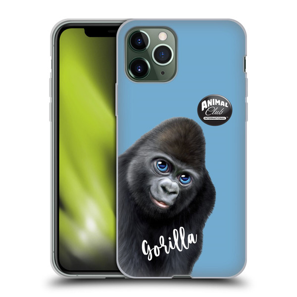Animal Club International Faces Gorilla Soft Gel Case for Apple iPhone 11 Pro & MagSafe