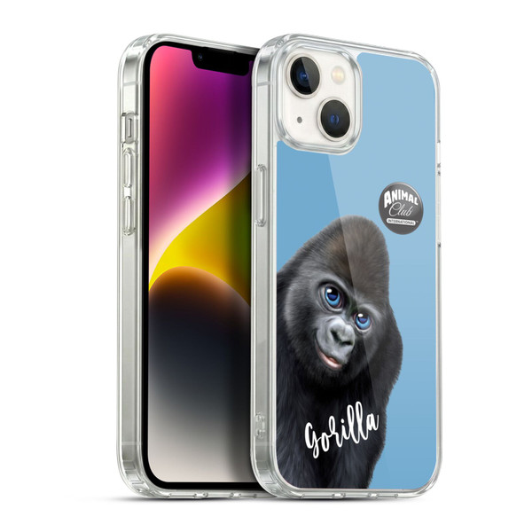 Animal Club International Faces Gorilla Soft Gel Case for Apple iPhone 14 Plus & MagSafe