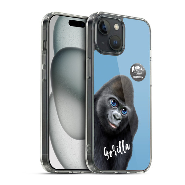 Animal Club International Faces Gorilla Soft Gel Case for Apple iPhone 15 & MagSafe