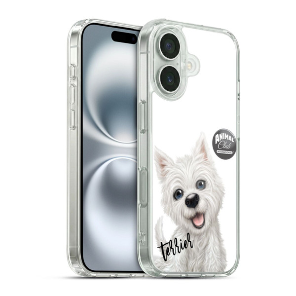Animal Club International Faces Terrier Soft Gel Case for Apple iPhone 16 & MagSafe