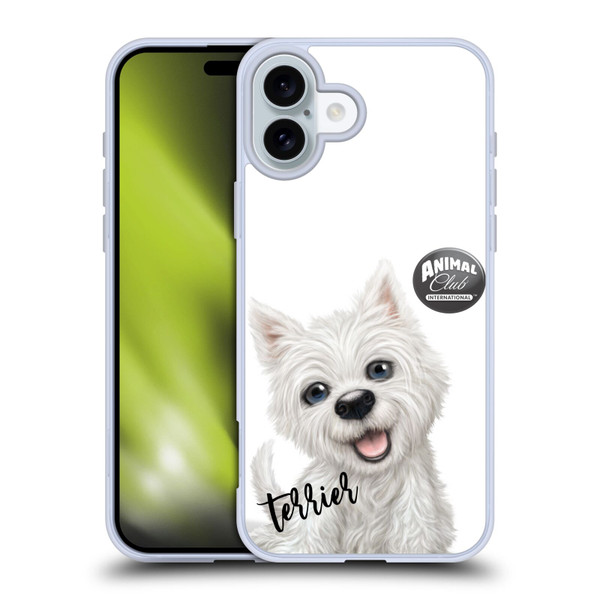Animal Club International Faces Terrier Soft Gel Case for Apple iPhone 16 Plus & MagSafe