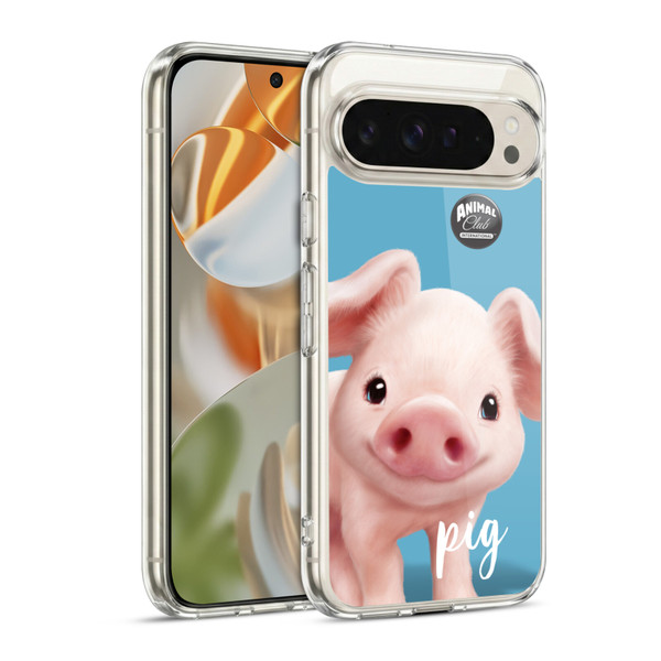 Animal Club International Faces Pig Soft Gel Case for Google Pixel 9 / Pixel 9 Pro