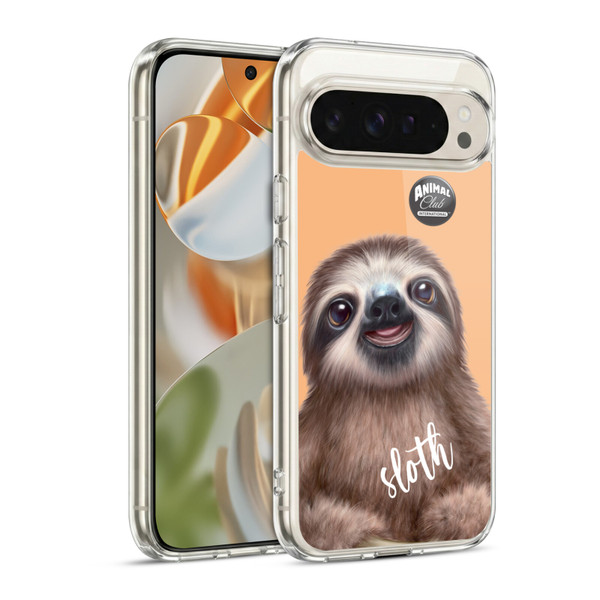 Animal Club International Faces Sloth Soft Gel Case for Google Pixel 9 / Pixel 9 Pro