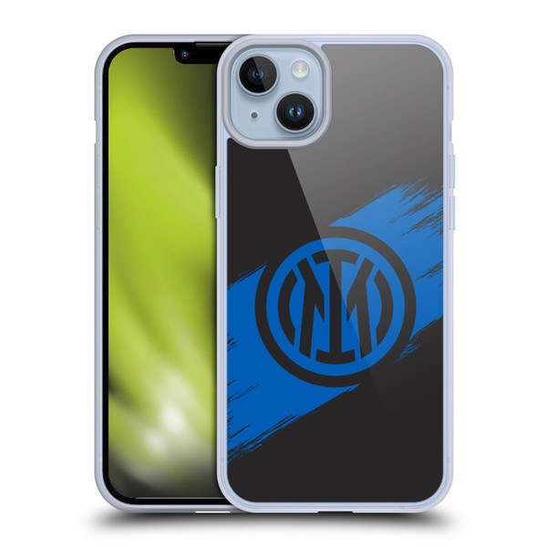 Fc Internazionale Milano Graphics Brush Strokes Soft Gel Case for Apple iPhone 14 Plus & MagSafe