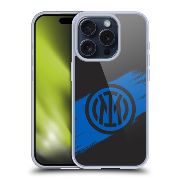 Fc Internazionale Milano Graphics Brush Strokes Soft Gel Case for Apple iPhone 15 Pro & MagSafe