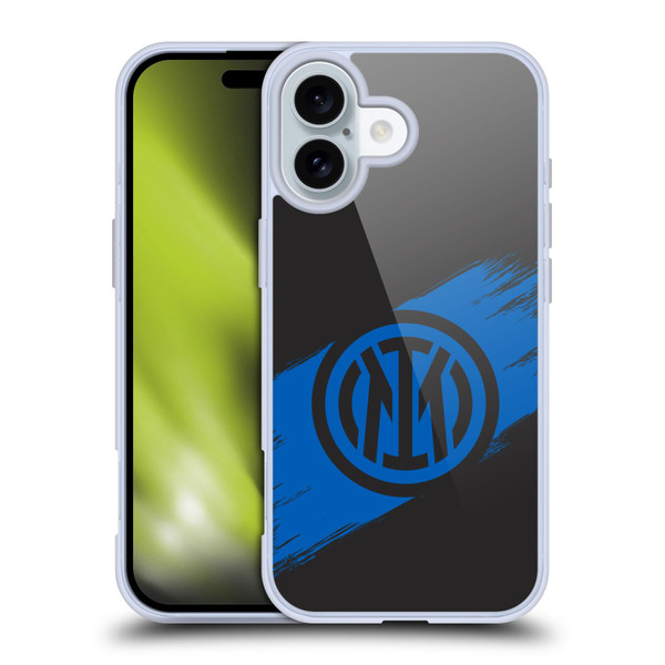 Fc Internazionale Milano Graphics Brush Strokes Soft Gel Case for Apple iPhone 16 & MagSafe