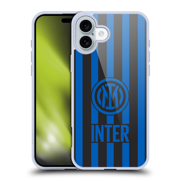 Fc Internazionale Milano Graphics Stripes 2 Soft Gel Case for Apple iPhone 16 Plus & MagSafe