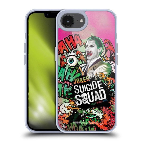 Suicide Squad 2016 Graphics Joker Poster Soft Gel Case for Apple iPhone 16e & MagSafe