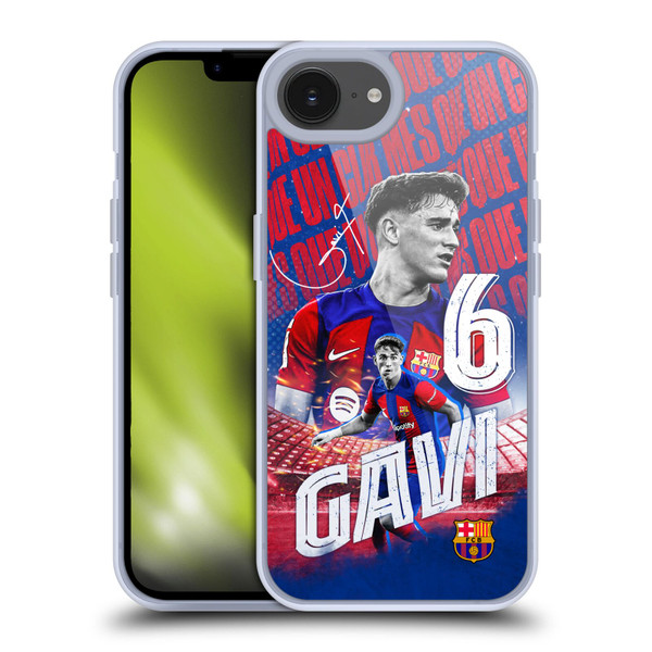 FC Barcelona 2023/24 First Team Gavi Soft Gel Case for Apple iPhone 16e & MagSafe