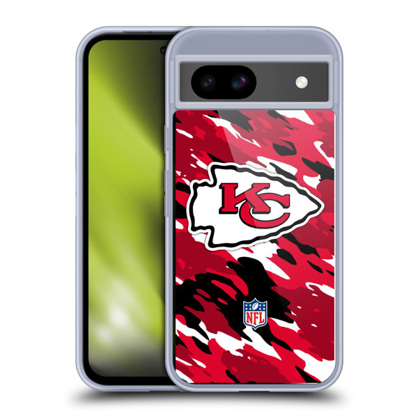 NFL Kansas City Chiefs Logo Camou Soft Gel Case for Google Pixel 8a