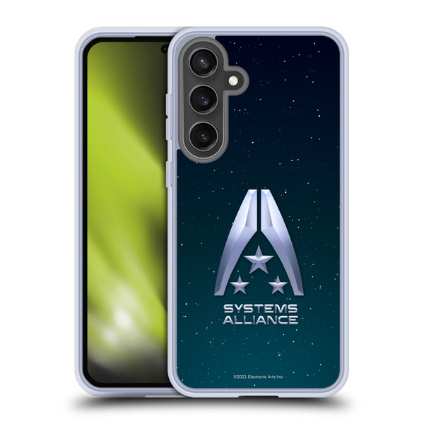 EA Bioware Mass Effect Graphics Systems Alliance Logo Soft Gel Case for Samsung Galaxy S24 FE & MagSafe