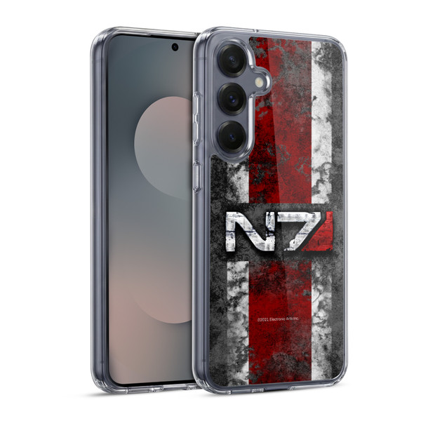EA Bioware Mass Effect Graphics N7 Logo Distressed Soft Gel Case for Samsung Galaxy S25 & MagSafe