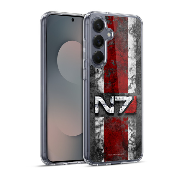 EA Bioware Mass Effect Graphics N7 Logo Distressed Soft Gel Case for Samsung Galaxy S25+ & MagSafe