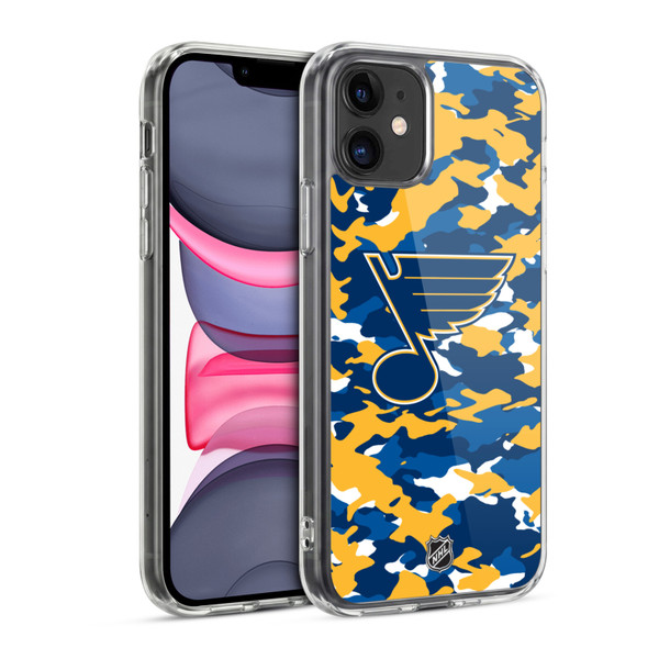 NHL St Louis Blues Camouflage Soft Gel Case for Apple iPhone 11