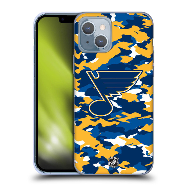 NHL St Louis Blues Camouflage Soft Gel Case for Apple iPhone 14