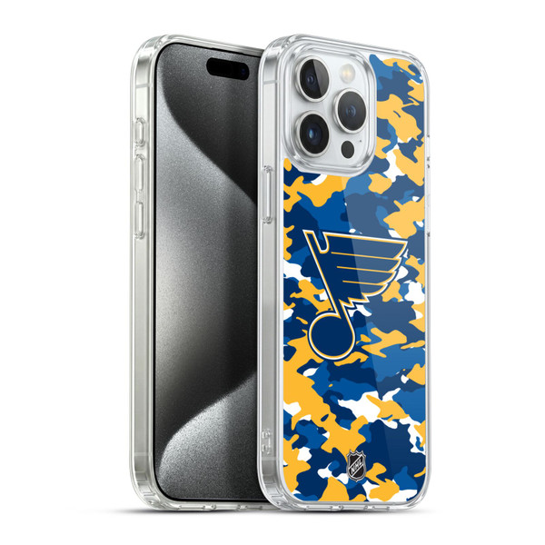 NHL St Louis Blues Camouflage Soft Gel Case for Apple iPhone 15 Pro Max & MagSafe