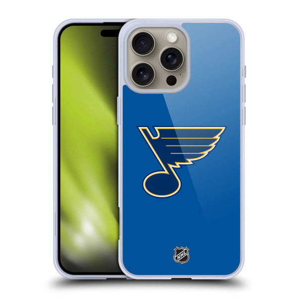 NHL St Louis Blues Plain Soft Gel Case for Apple iPhone 16 Pro Max & MagSafe