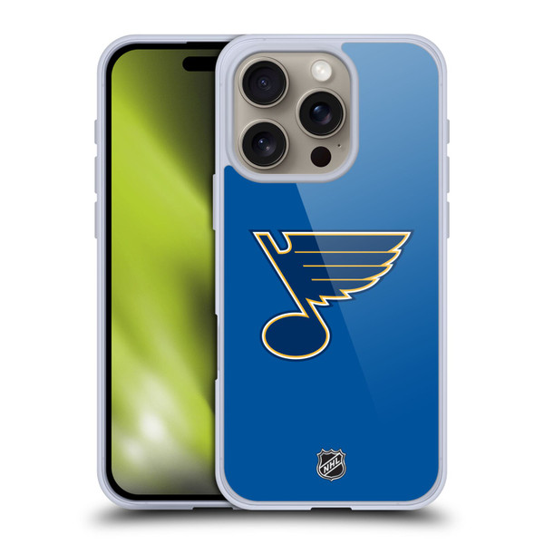 NHL St Louis Blues Plain Soft Gel Case for Apple iPhone 16 Pro & MagSafe