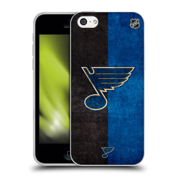 NHL St Louis Blues Half Distressed Soft Gel Case for Apple iPhone 5c