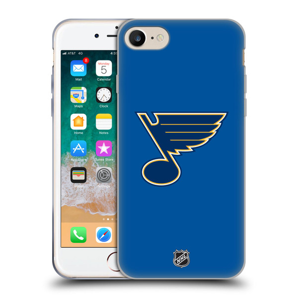 NHL St Louis Blues Plain Soft Gel Case for Apple iPhone 7 / 8 / SE 2020 & 2022 & MagSafe