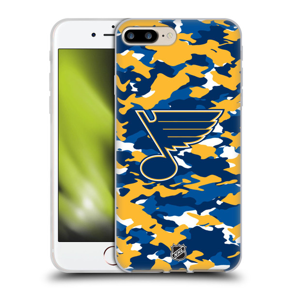 NHL St Louis Blues Camouflage Soft Gel Case for Apple iPhone 7 Plus / iPhone 8 Plus & MagSafe
