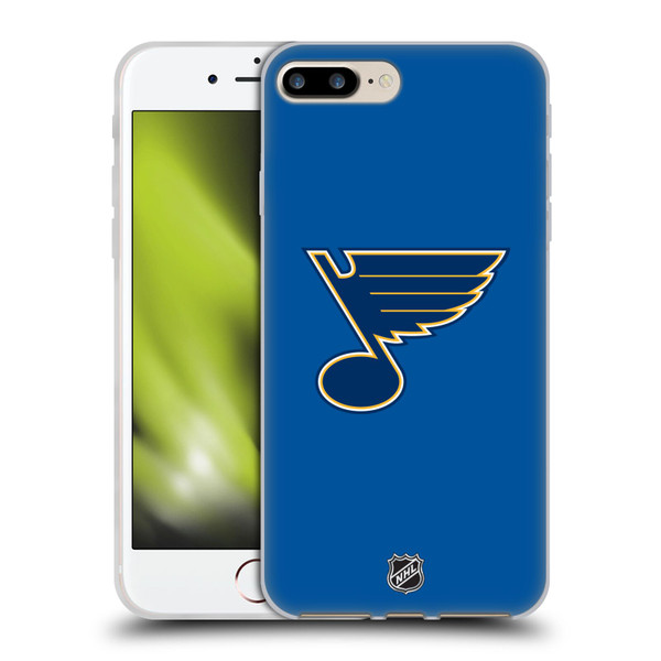 NHL St Louis Blues Plain Soft Gel Case for Apple iPhone 7 Plus / iPhone 8 Plus & MagSafe