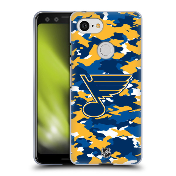 NHL St Louis Blues Camouflage Soft Gel Case for Google Pixel 3