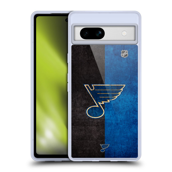 NHL St Louis Blues Half Distressed Soft Gel Case for Google Pixel 7a