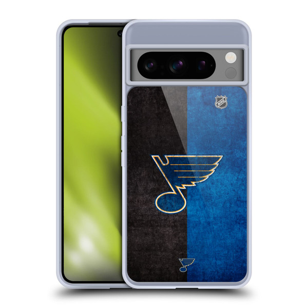 NHL St Louis Blues Half Distressed Soft Gel Case for Google Pixel 8 Pro