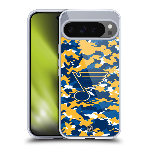 NHL St Louis Blues Camouflage Soft Gel Case for Google Pixel 9 Pro XL