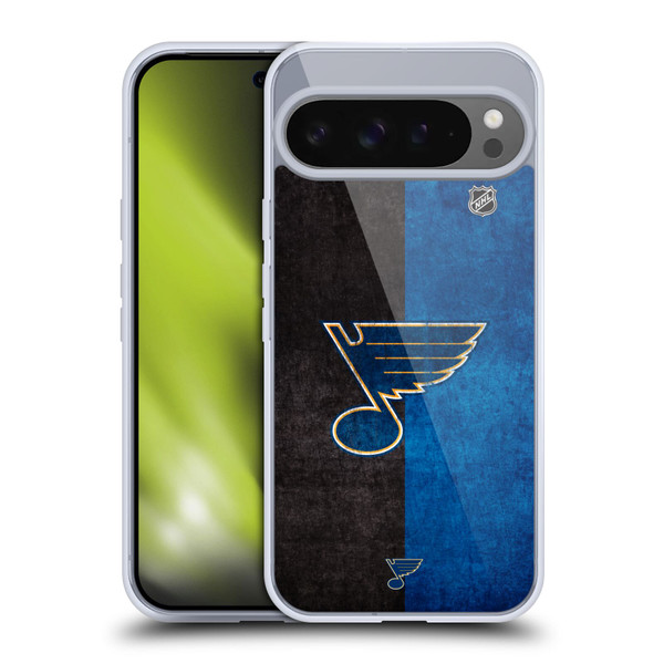 NHL St Louis Blues Half Distressed Soft Gel Case for Google Pixel 9 Pro XL