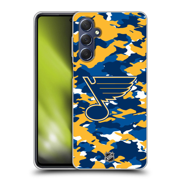 NHL St Louis Blues Camouflage Soft Gel Case for Samsung Galaxy M54 5G